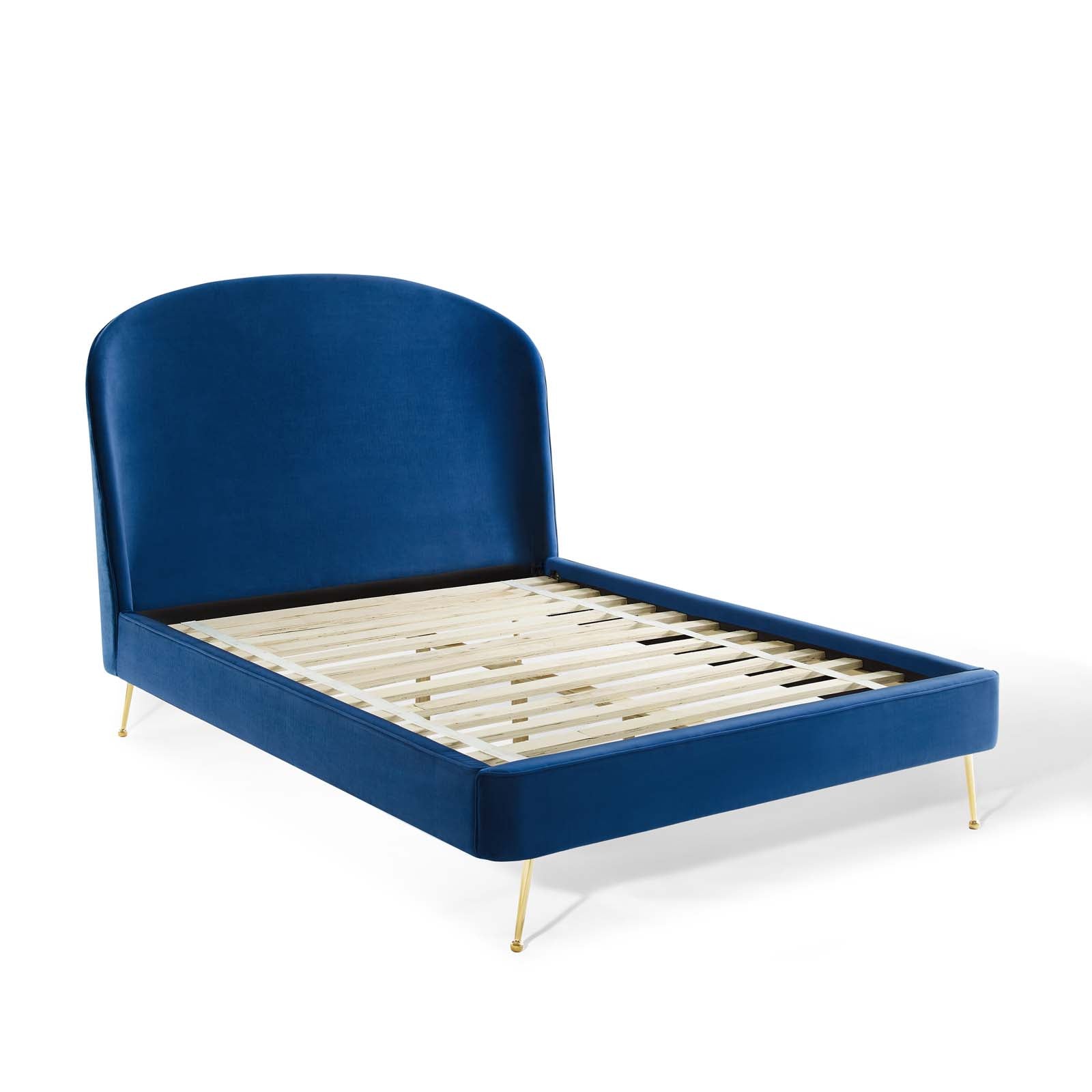 Mira Upholstered Performance Velvet Platform Bed by Modway