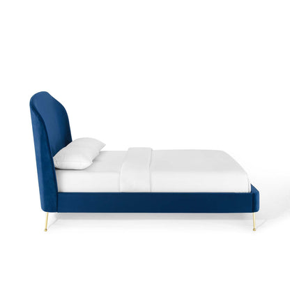 Mira Upholstered Performance Velvet Platform Bed by Modway