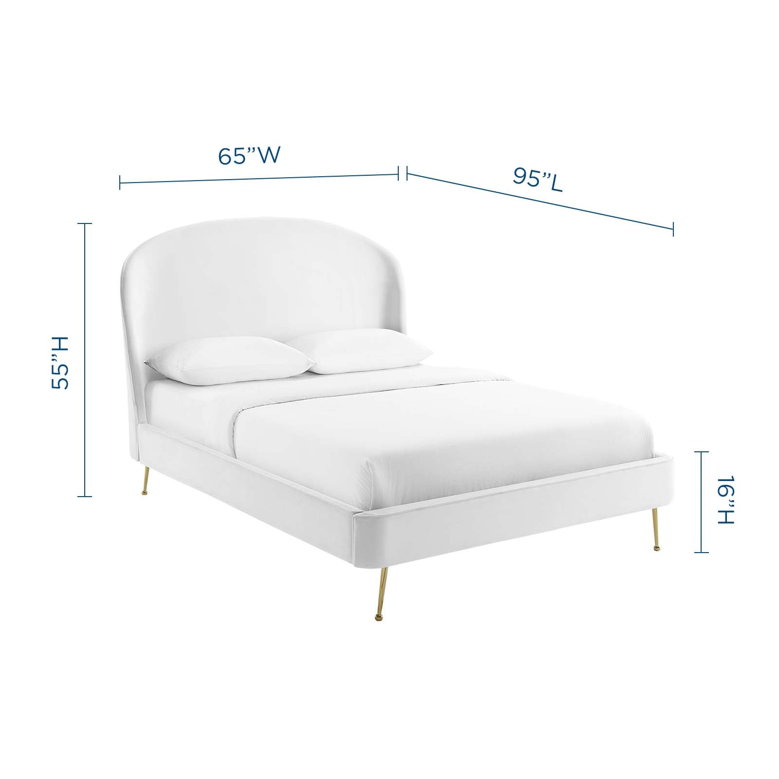 Mira Upholstered Performance Velvet Platform Bed by Modway