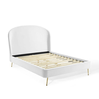 Mira Upholstered Performance Velvet Platform Bed by Modway