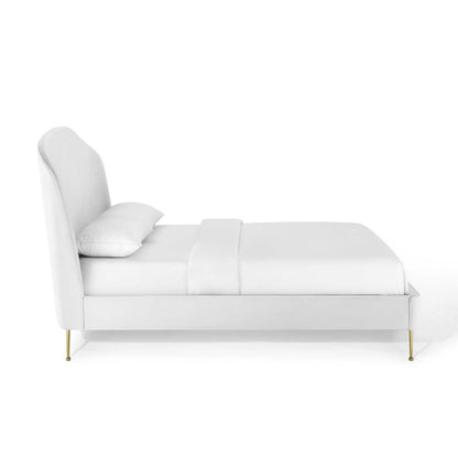 Mira Upholstered Performance Velvet Platform Bed by Modway