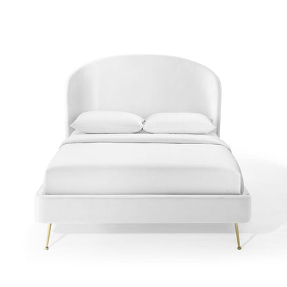 Mira Upholstered Performance Velvet Platform Bed by Modway