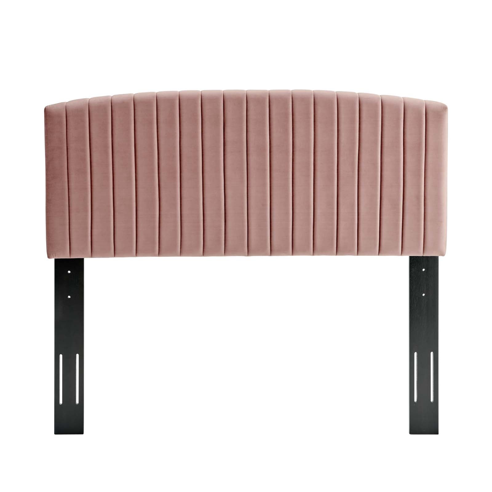 Alessi Performance Velvet Platform Bed With Black Wood Legs by Modway