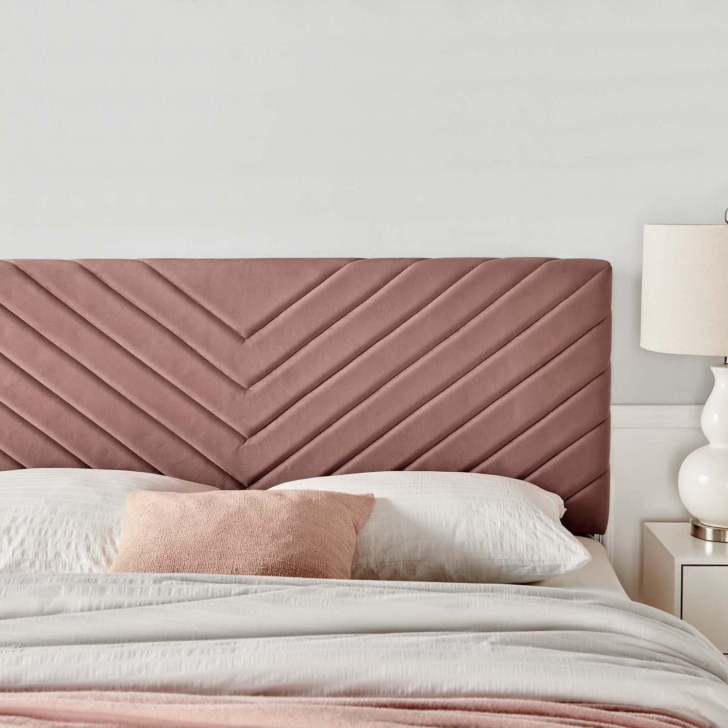 Alyson Angular Channel Tufted Performance Velvet Headboard By HouseBean