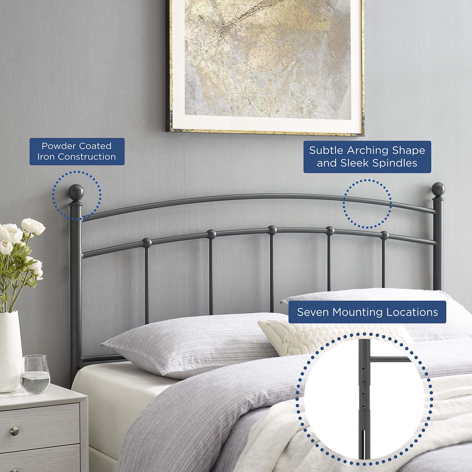 Abigail Metal Headboard by Modway