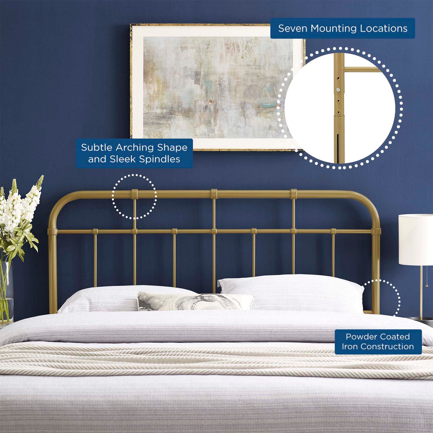 Alessia Metal Headboard By HouseBean