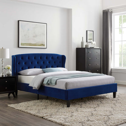 Penelope Tufted Wingback Performance Velvet Platform Bed by Modway