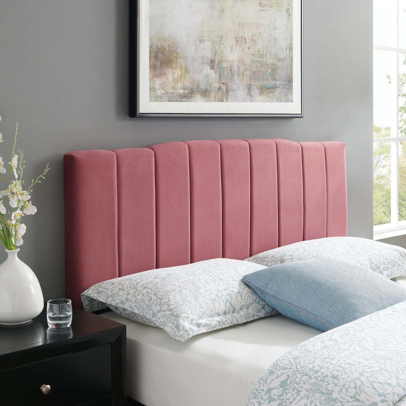 Camilla Channel Tufted Performance Velvet Headboard By HouseBean