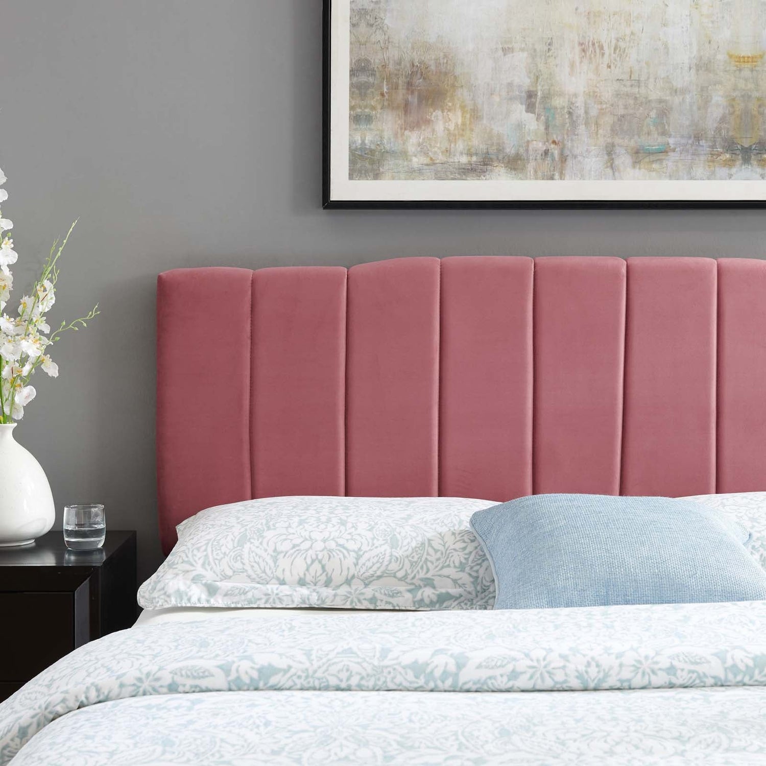 Camilla Channel Tufted Performance Velvet Headboard By HouseBean