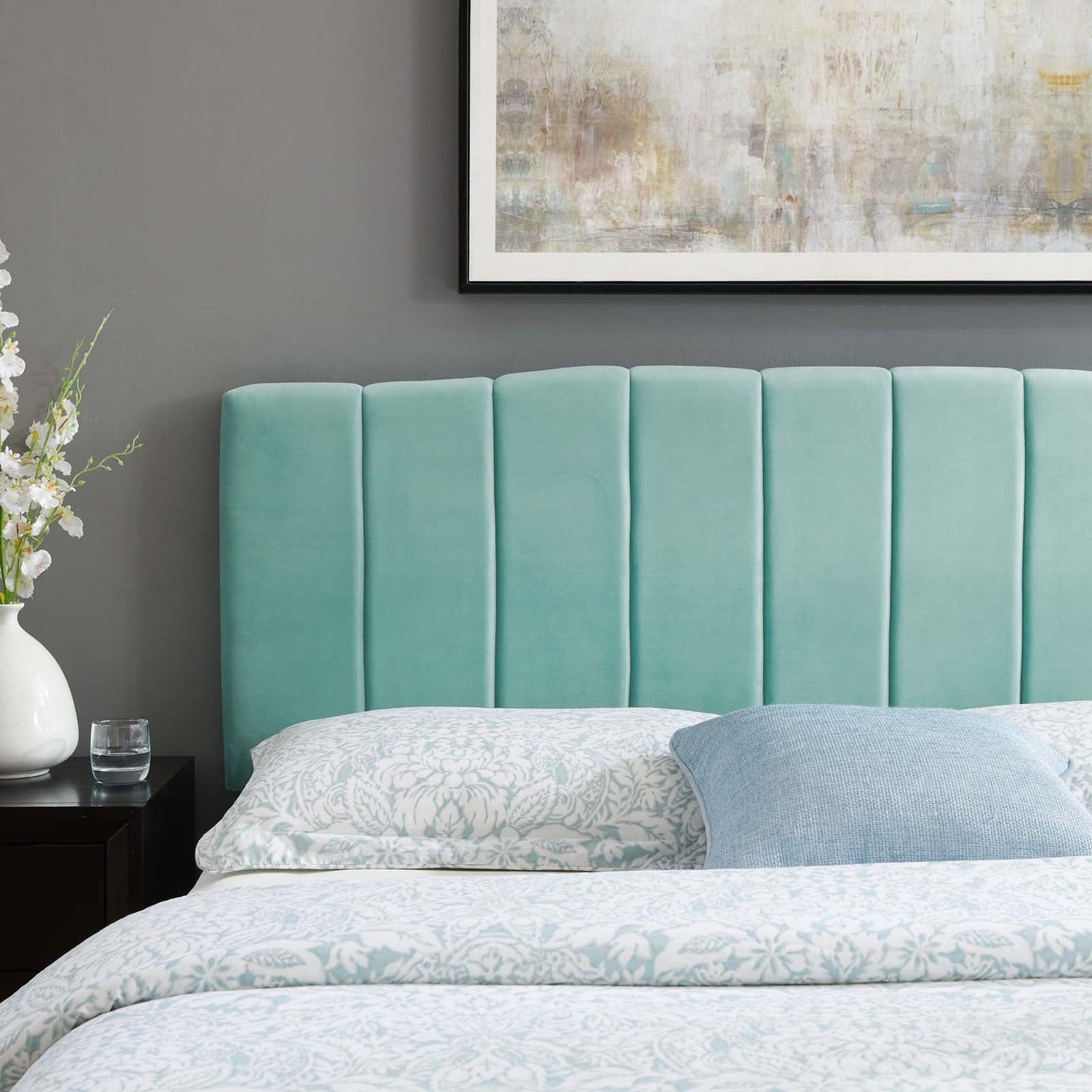 Camilla Channel Tufted Performance Velvet Headboard By HouseBean