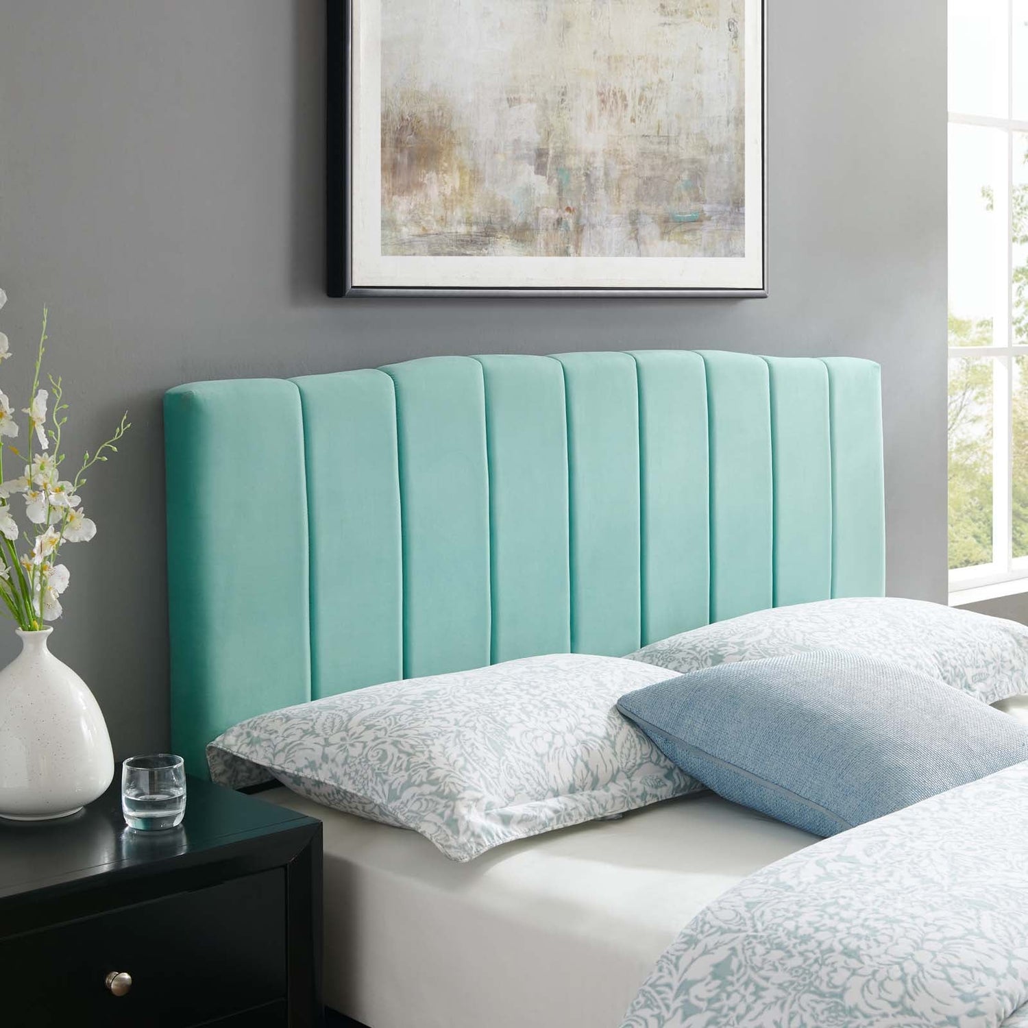 Camilla Channel Tufted Performance Velvet Headboard By HouseBean