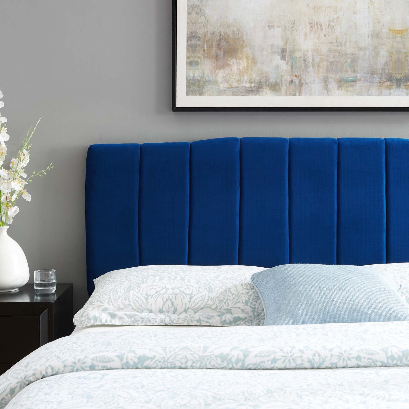 Camilla Channel Tufted Performance Velvet Headboard By HouseBean