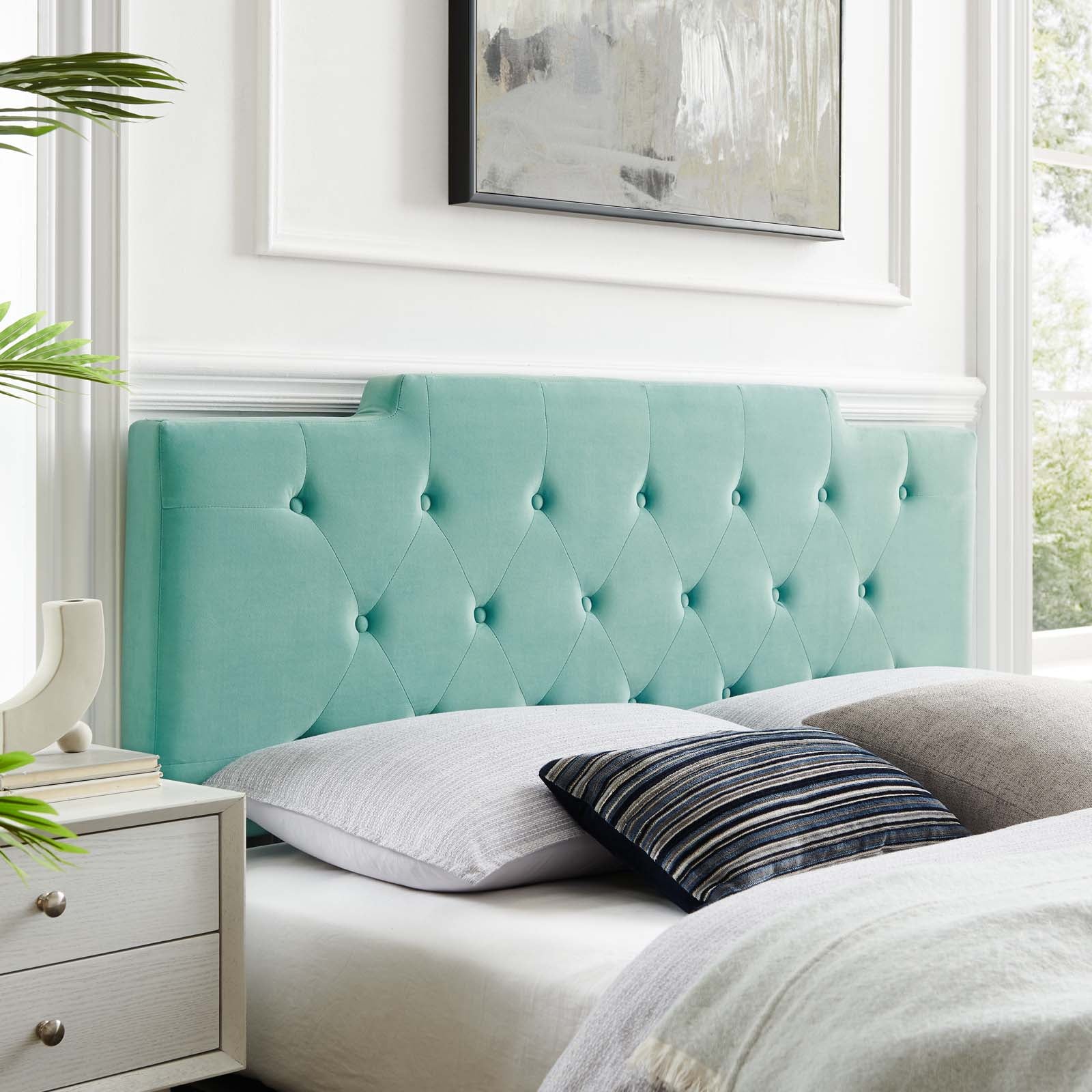 Juliet Tufted Performance Velvet Headboard By HouseBean