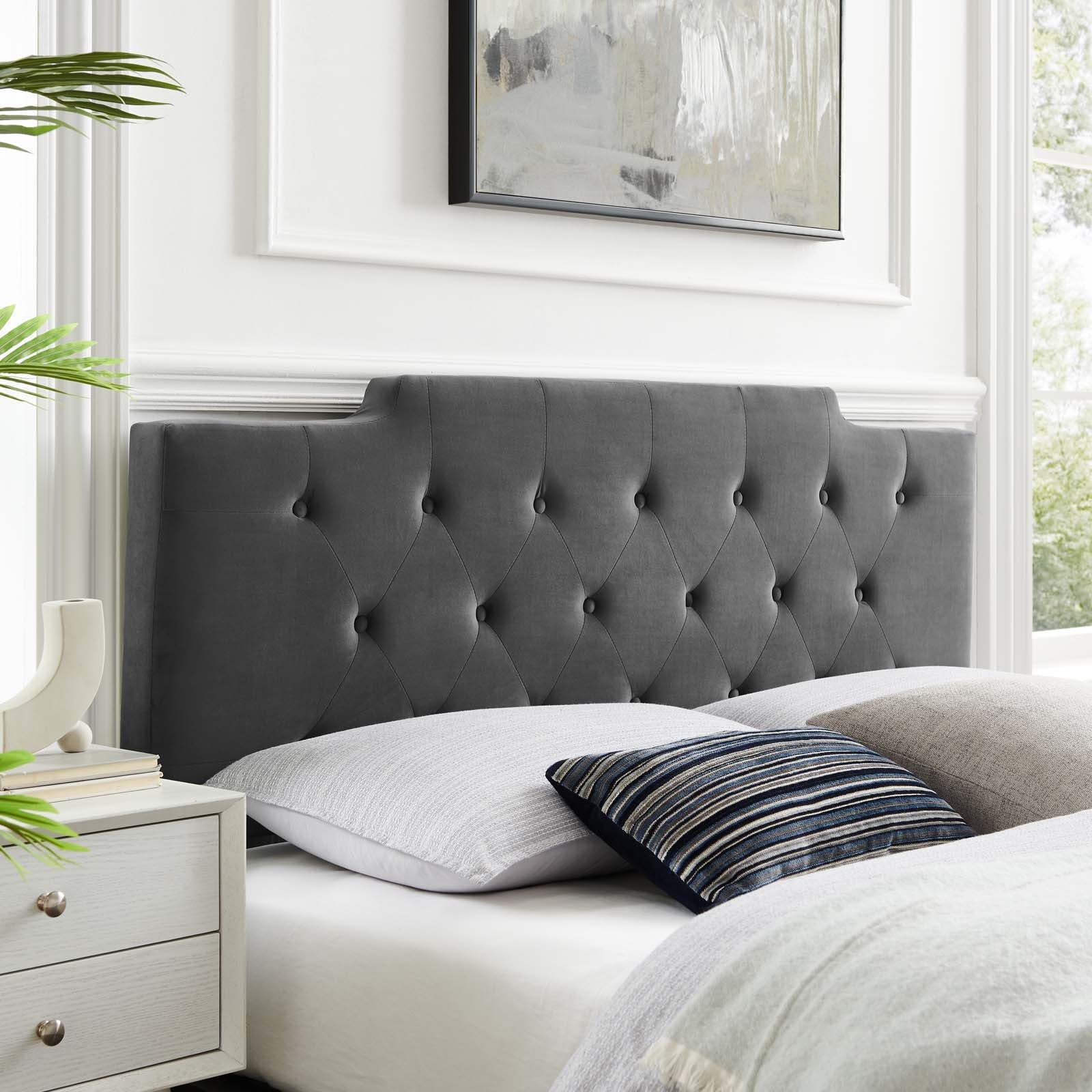 Juliet Tufted Performance Velvet Headboard By HouseBean