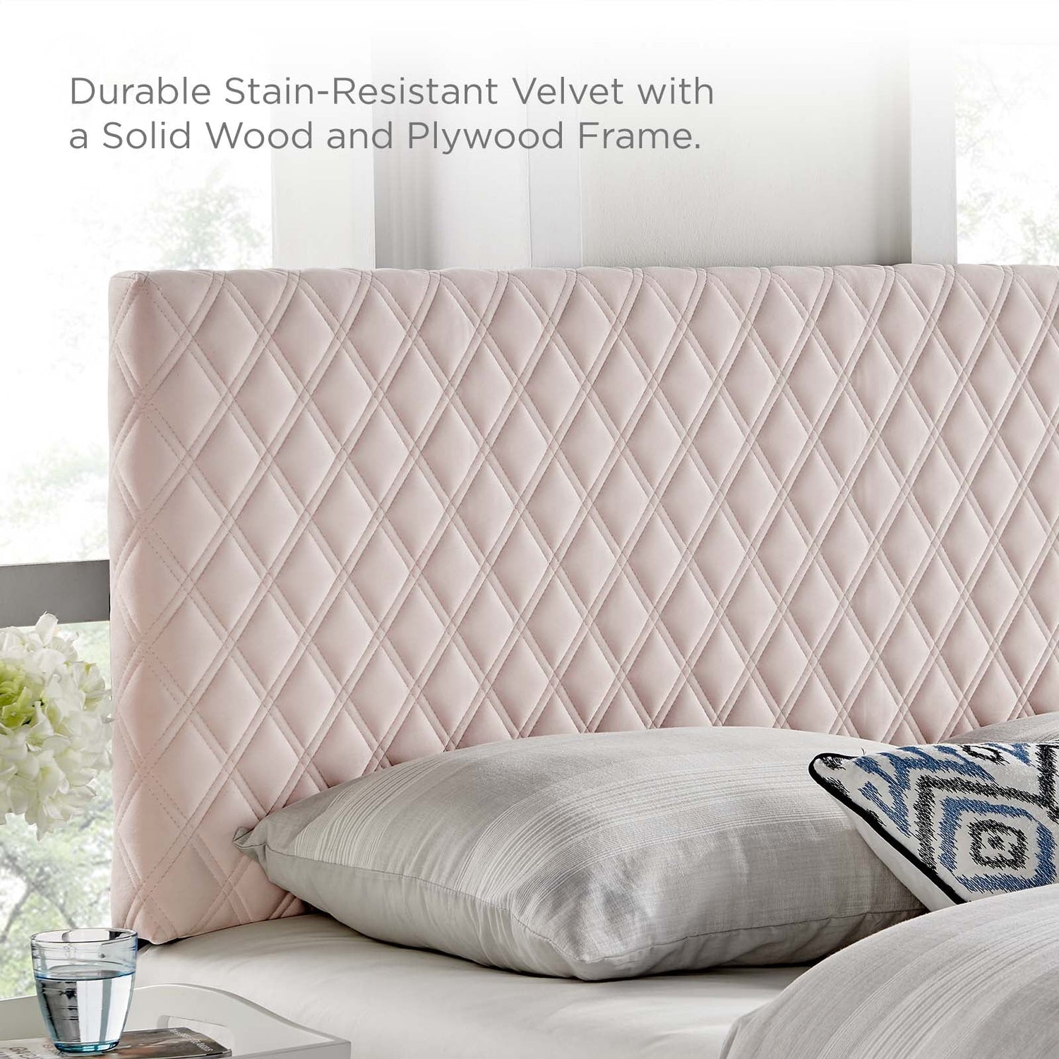 Angela Performance Velvet Headboard By HouseBean