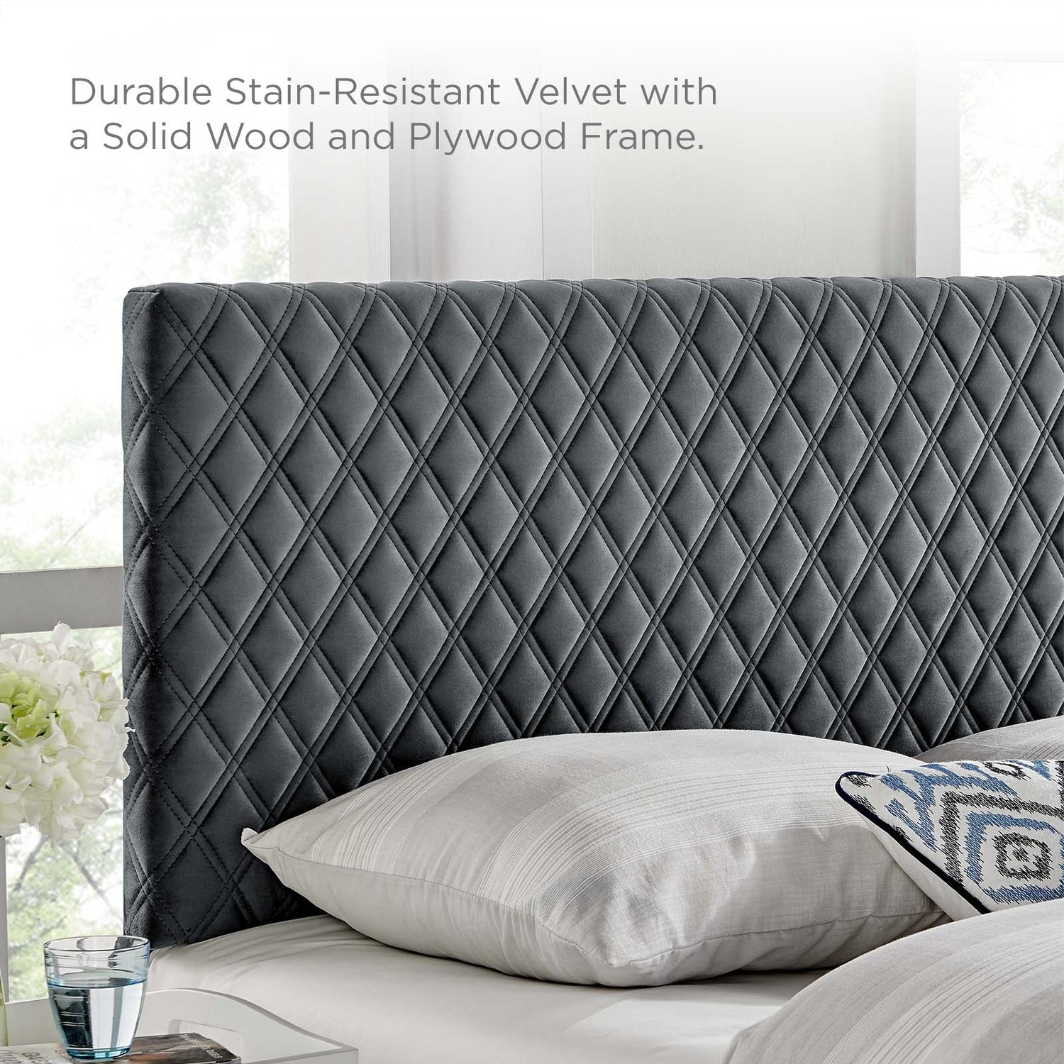 Angela Performance Velvet Headboard By HouseBean