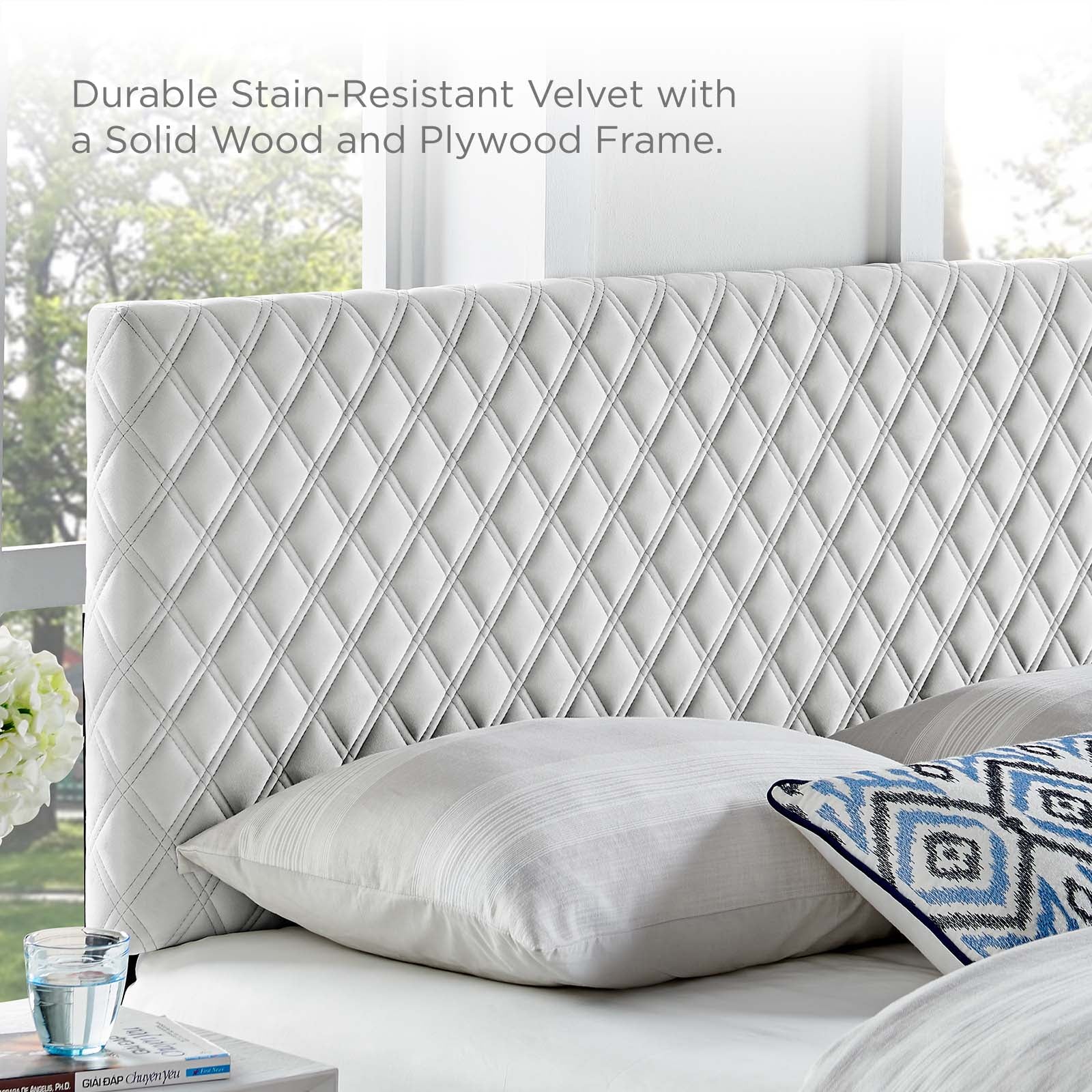 Angela Performance Velvet Headboard By HouseBean