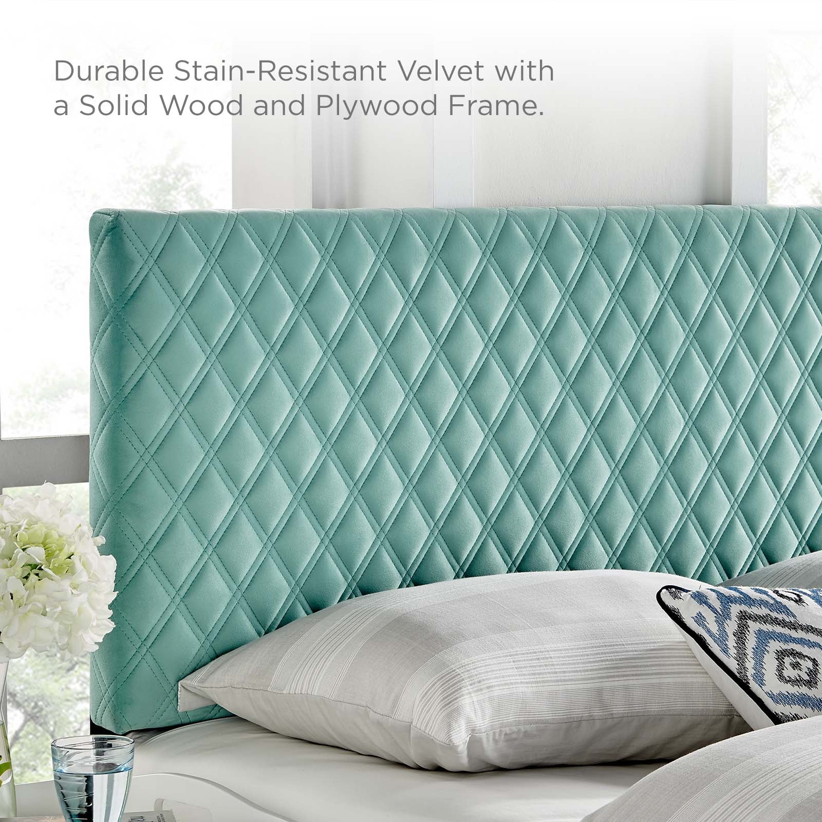 Angela Performance Velvet Headboard By HouseBean