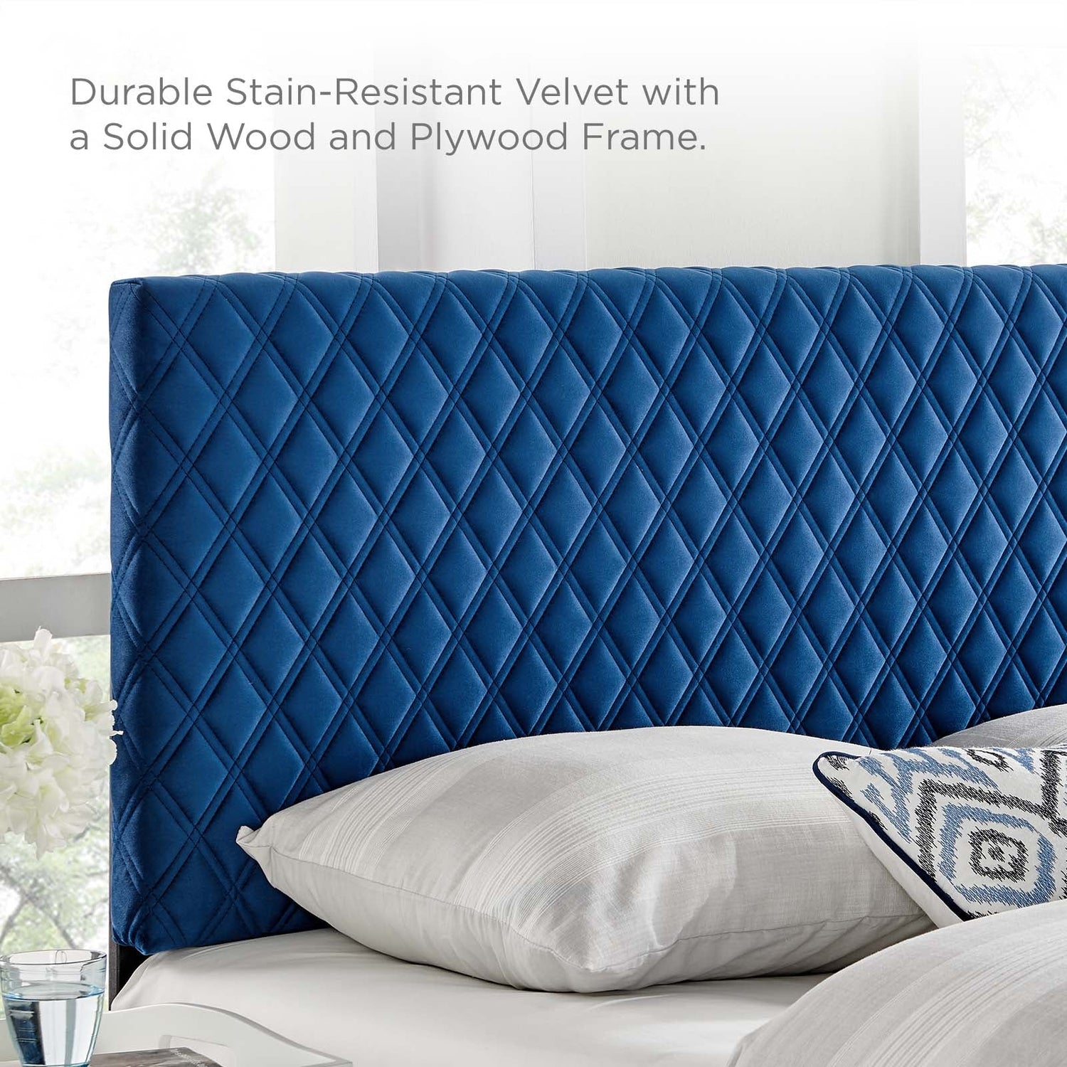 Angela Performance Velvet Headboard By HouseBean