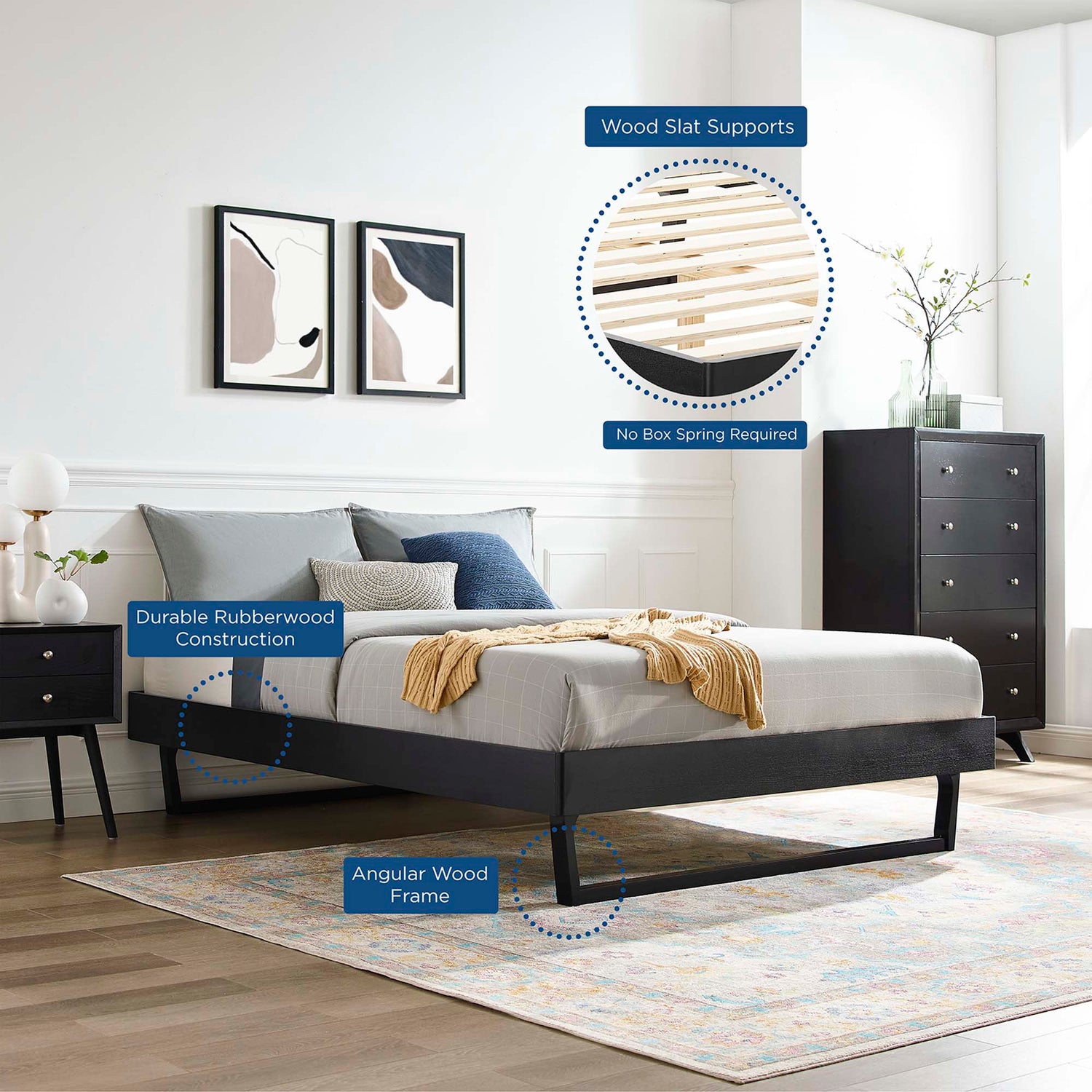 Billie Wood Platform Bed Frame by Modway