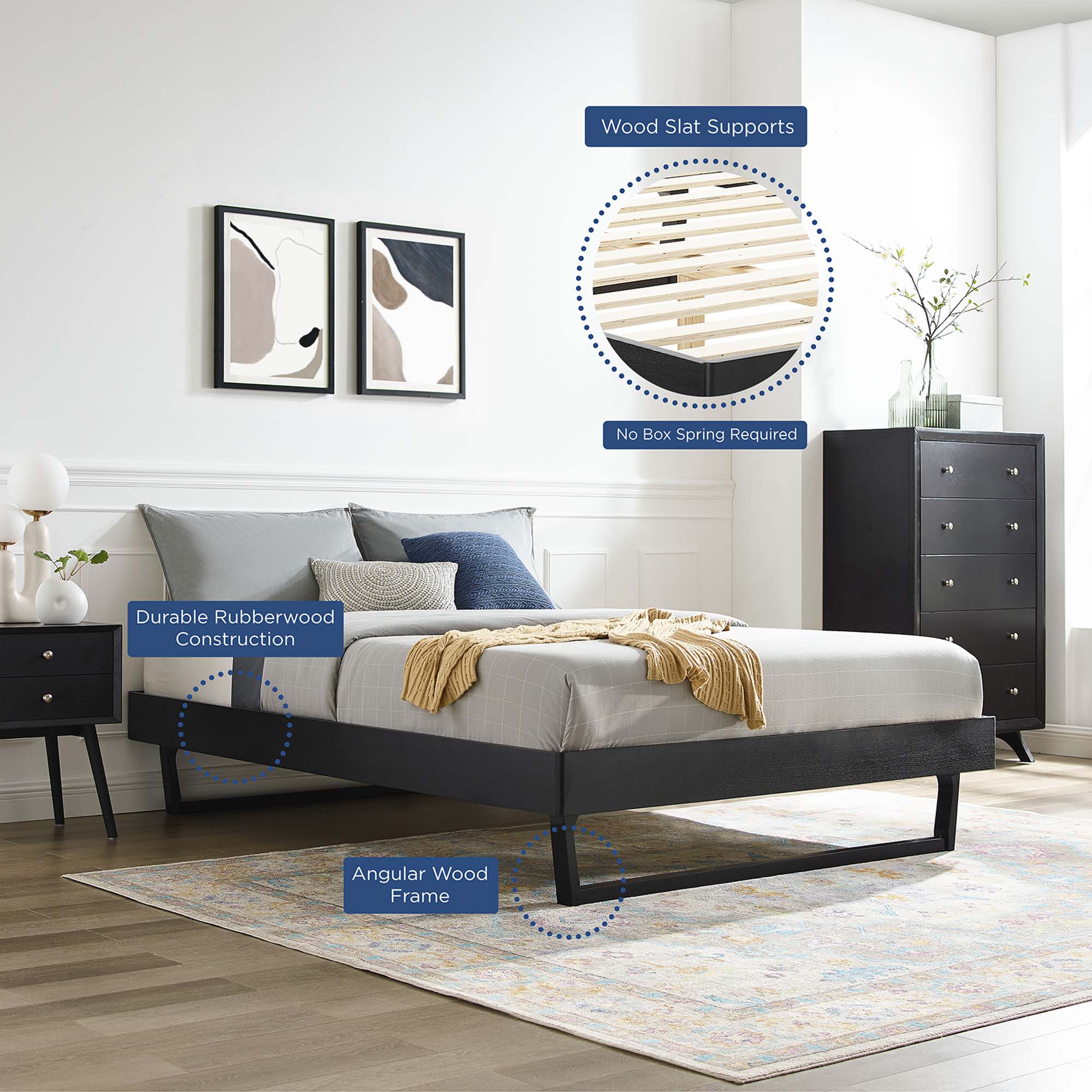 Billie Wood Platform Bed Frame by Modway