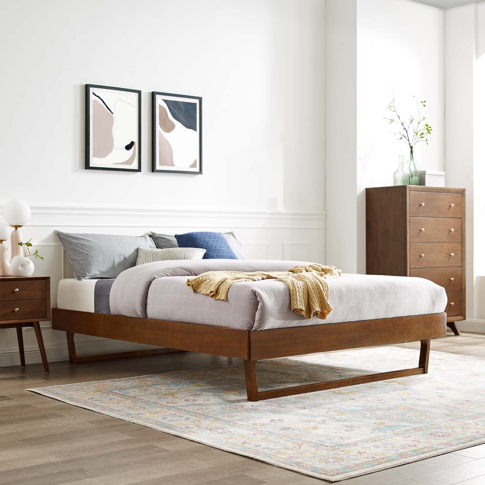 Billie Wood Platform Bed Frame By HouseBean