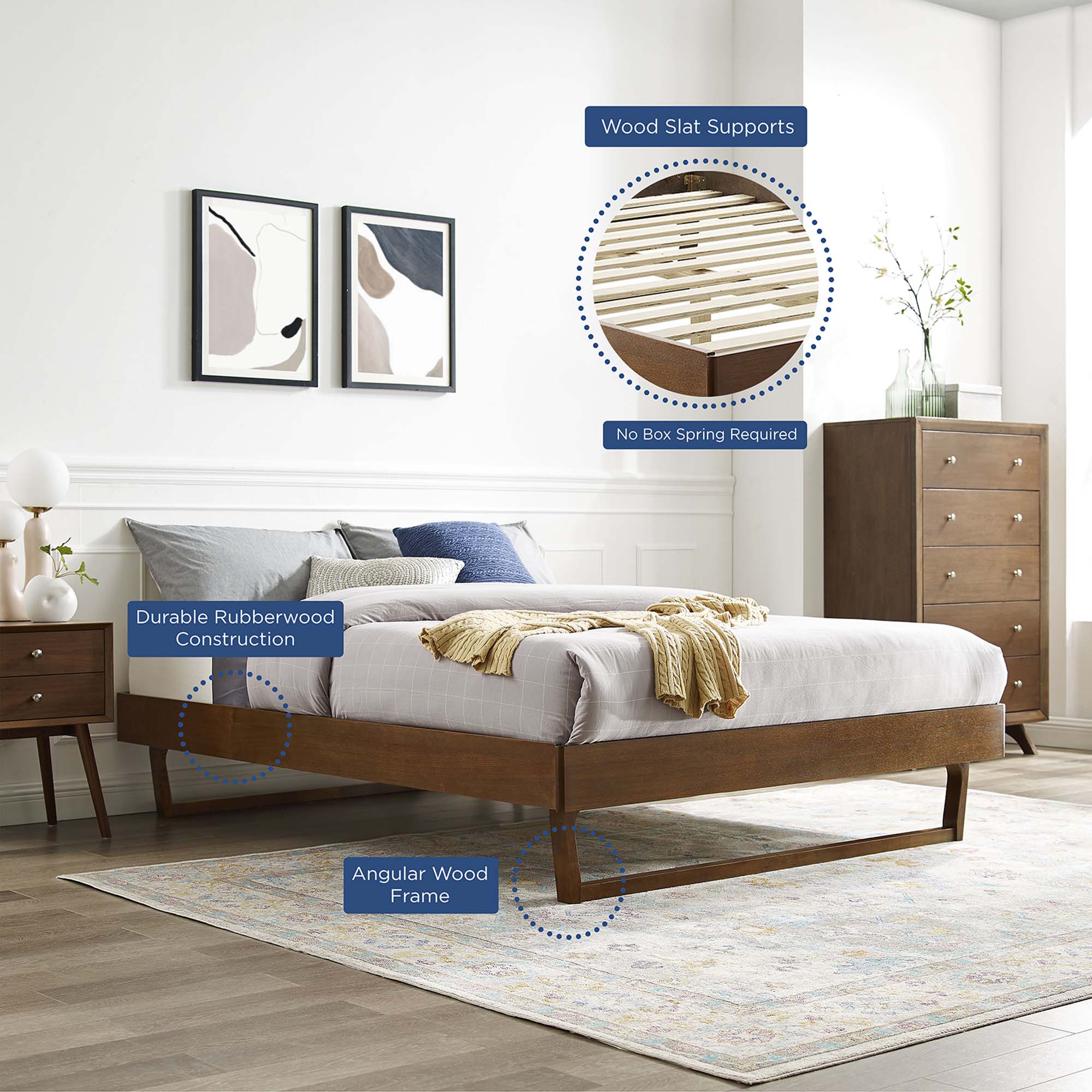 Billie Wood Platform Bed Frame by Modway