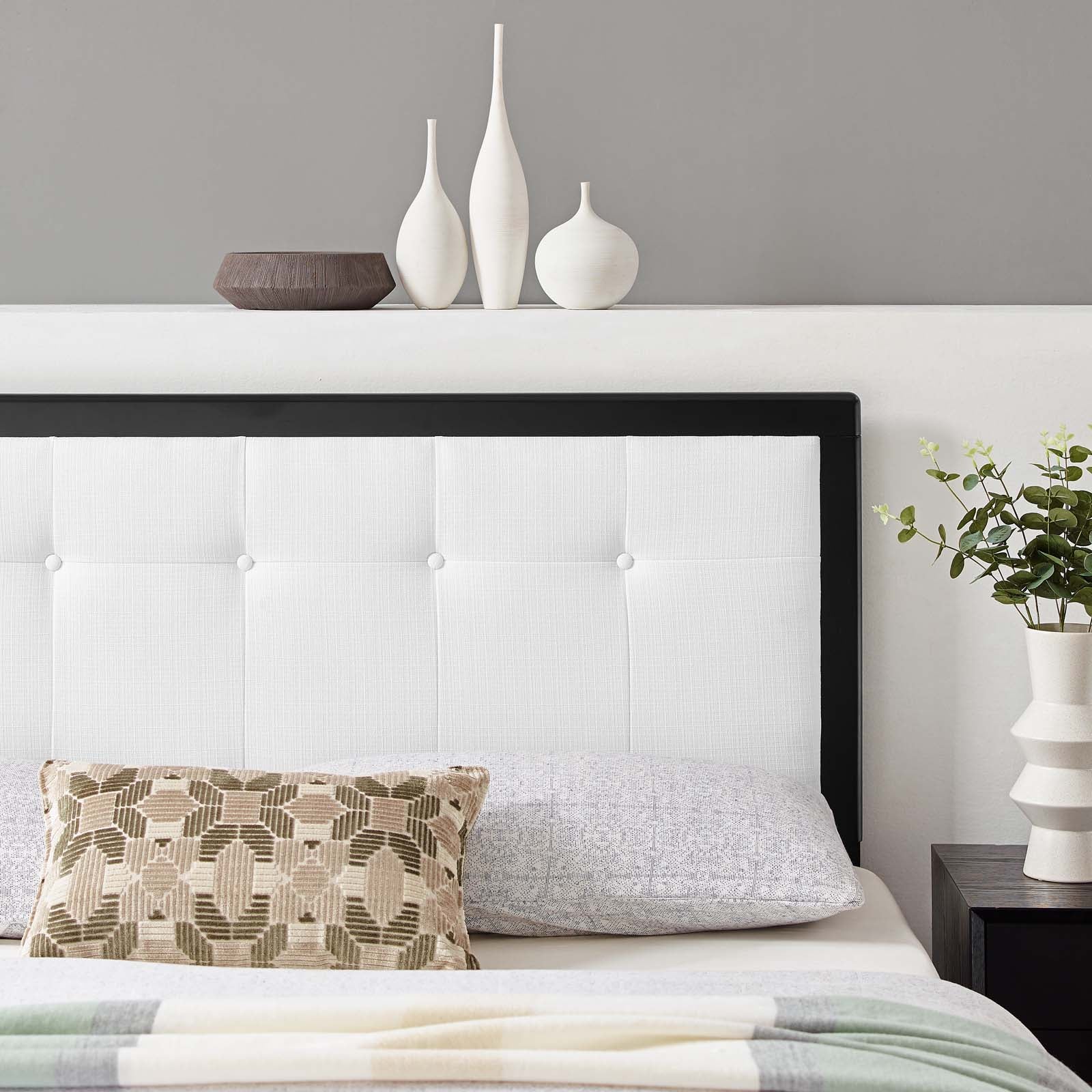 Draper Tufted Fabric and Wood Headboard By HouseBean