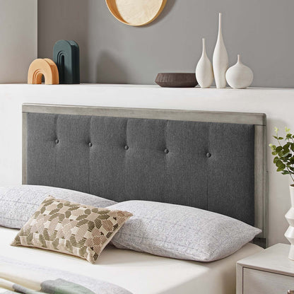 Draper Tufted Fabric and Wood Headboard By HouseBean