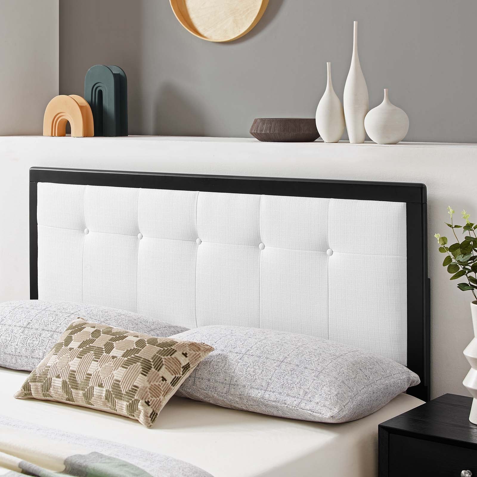 Draper Tufted Fabric and Wood Headboard By HouseBean