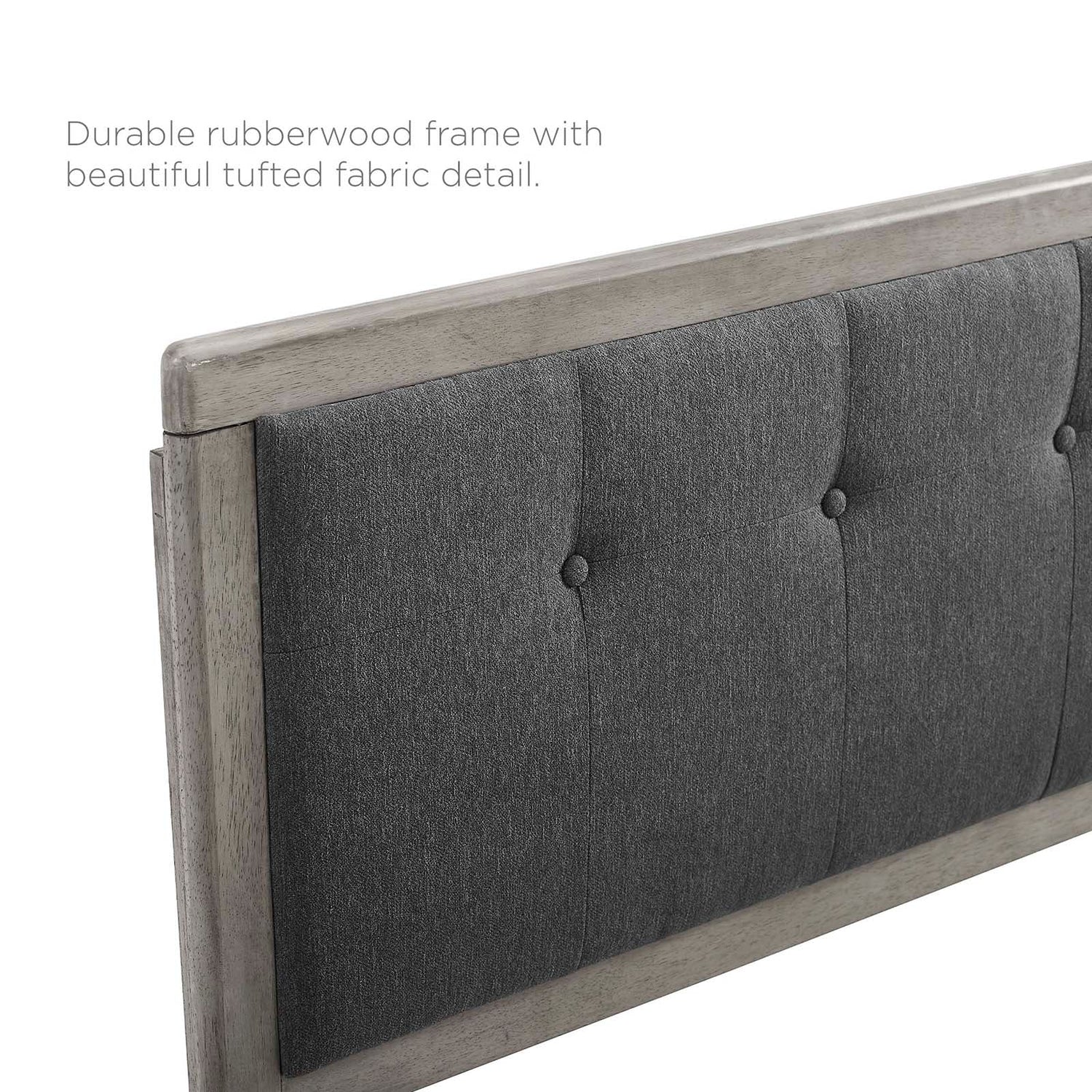 Draper Tufted Fabric and Wood Headboard By HouseBean