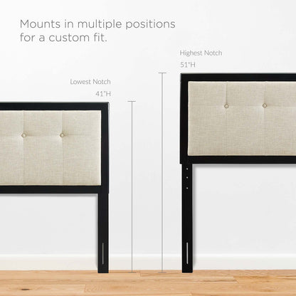 Draper Tufted Fabric and Wood Headboard By HouseBean