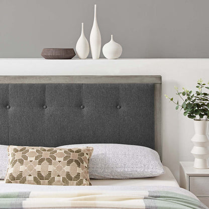 Draper Tufted Fabric and Wood Headboard By HouseBean