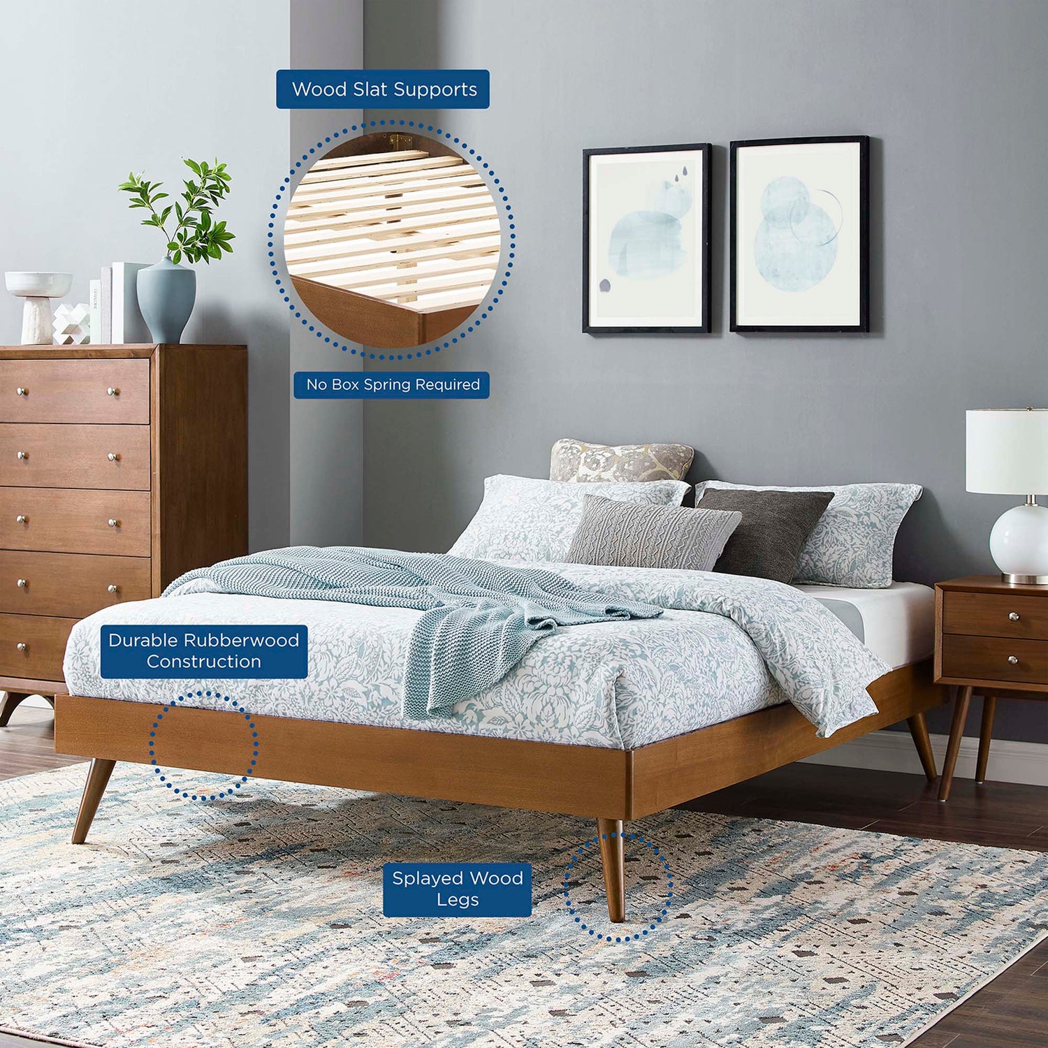 Margo Wood Platform Bed Frame by Modway