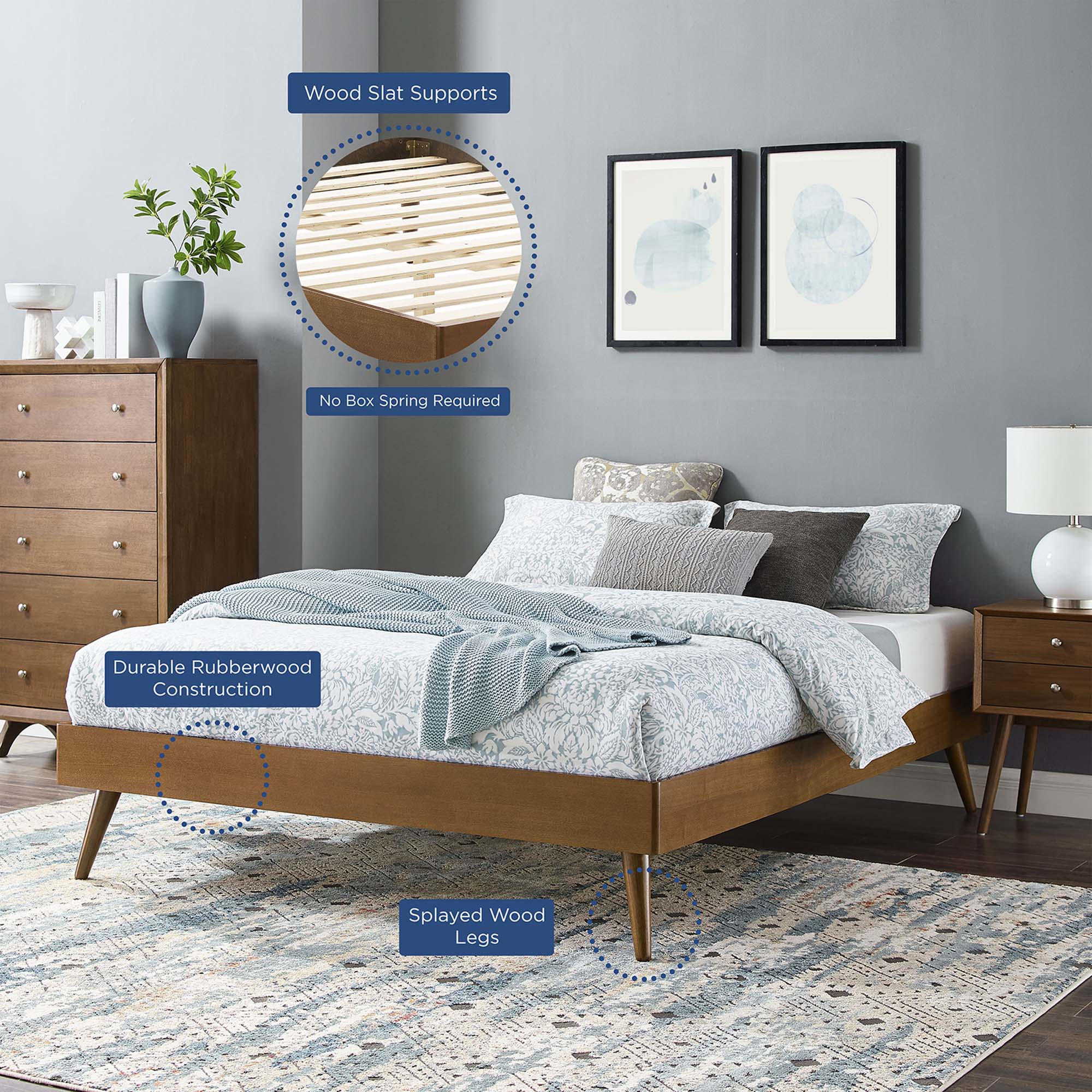 Margo Wood Platform Bed Frame by Modway