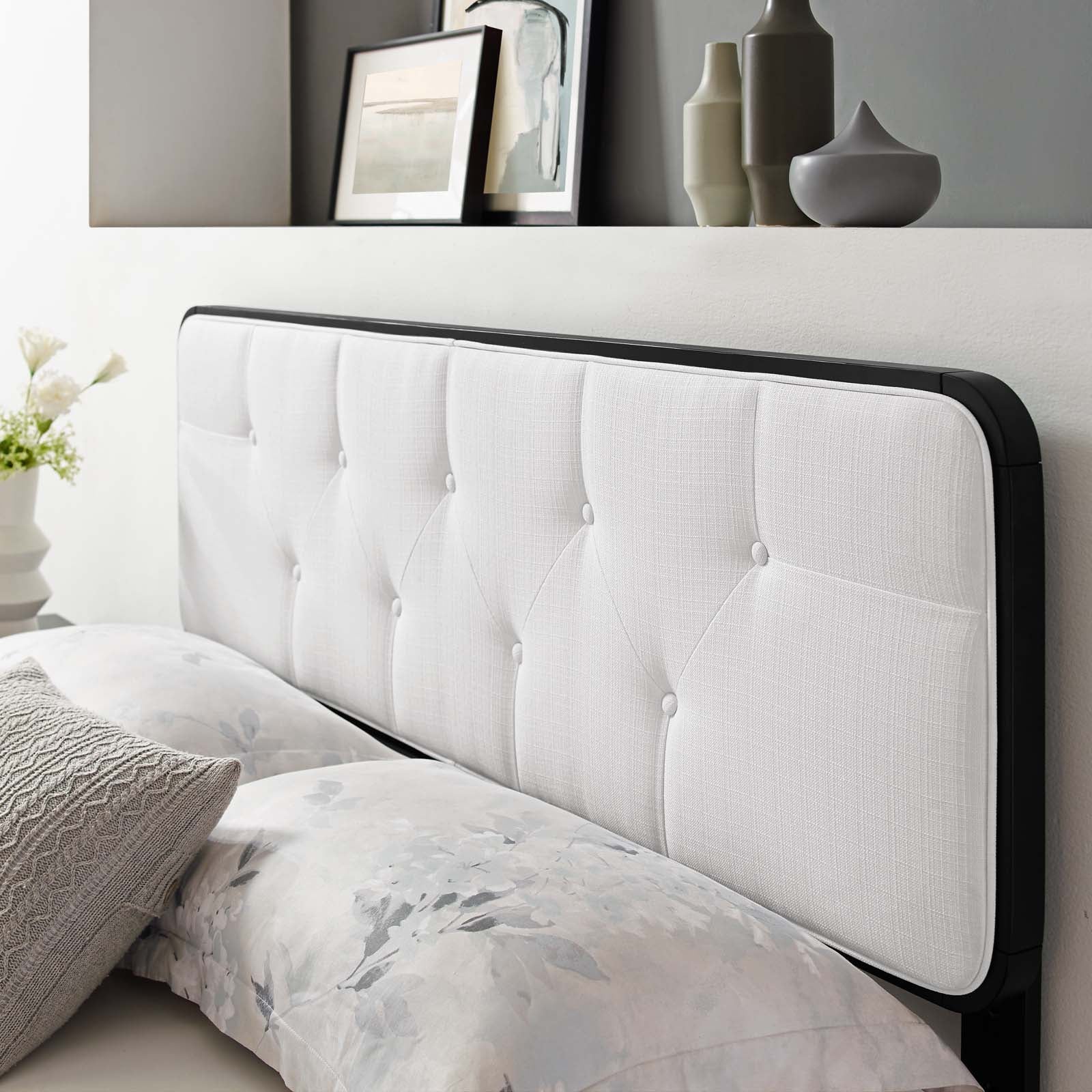 Collins Tufted Fabric and Wood Headboard By HouseBean