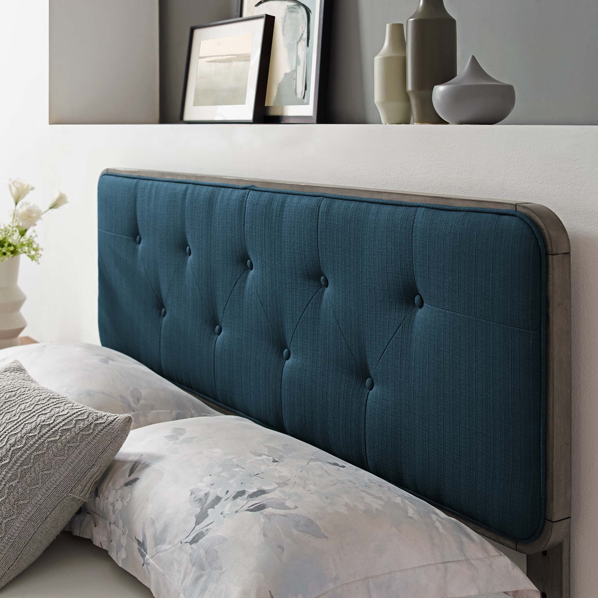 Collins Tufted Fabric and Wood Headboard by Modway