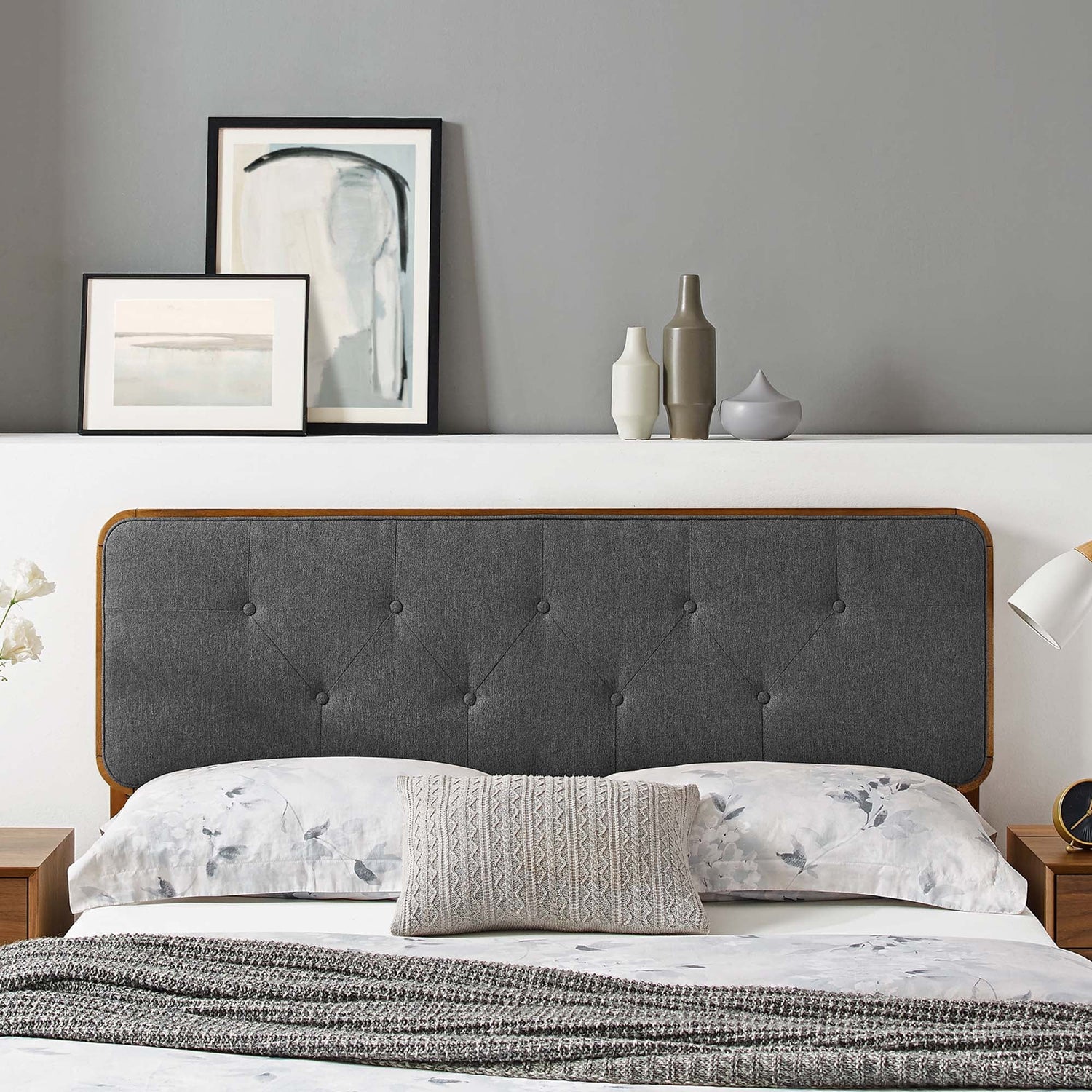Collins Tufted Fabric and Wood Headboard by Modway