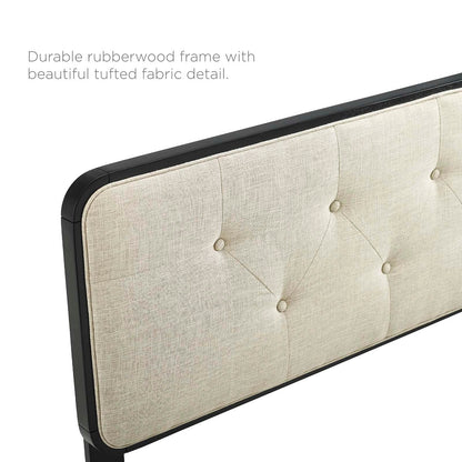 Collins Tufted Fabric and Wood Headboard By HouseBean