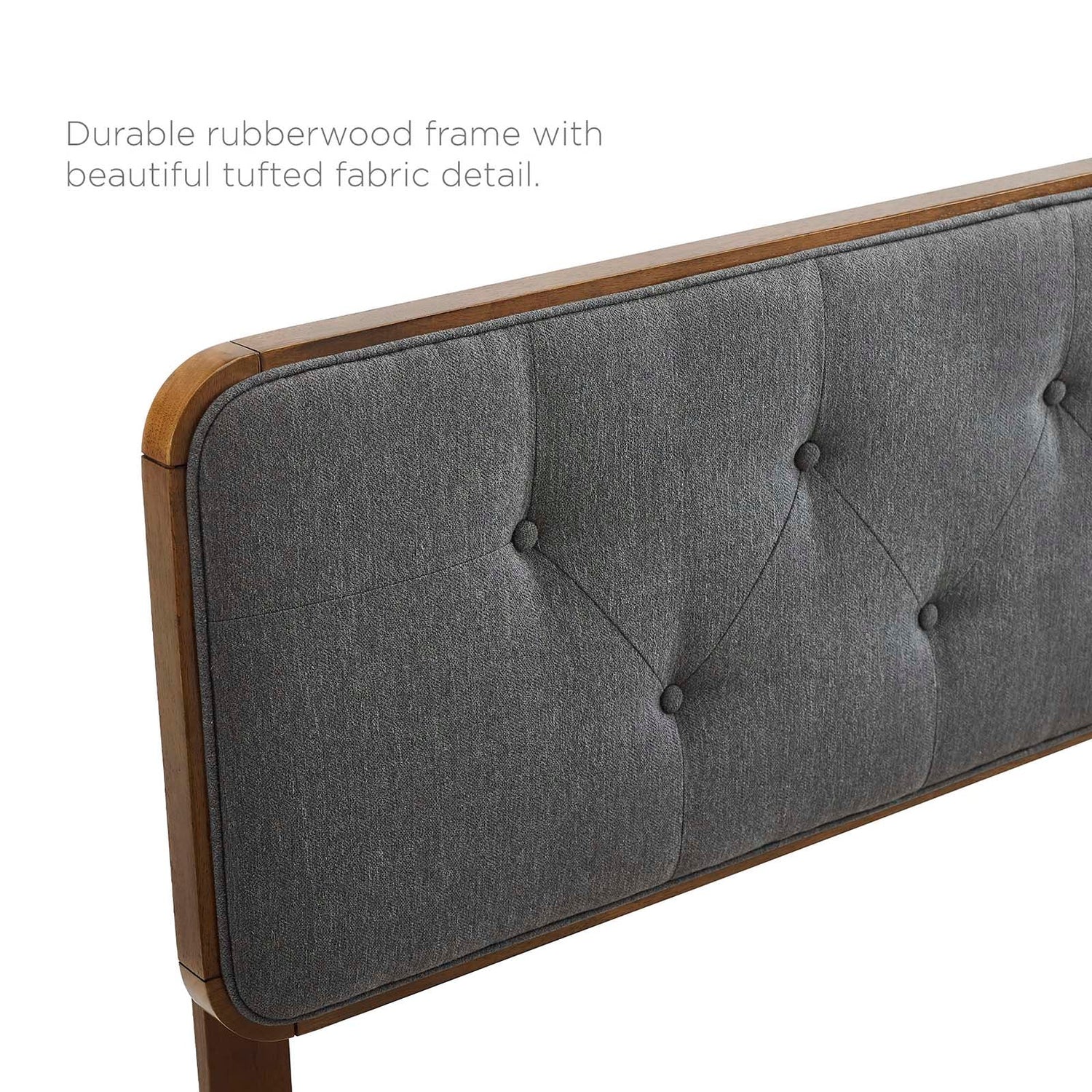 Collins Tufted Fabric and Wood Headboard By HouseBean