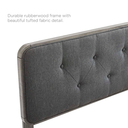 Collins Tufted Fabric and Wood Headboard By HouseBean