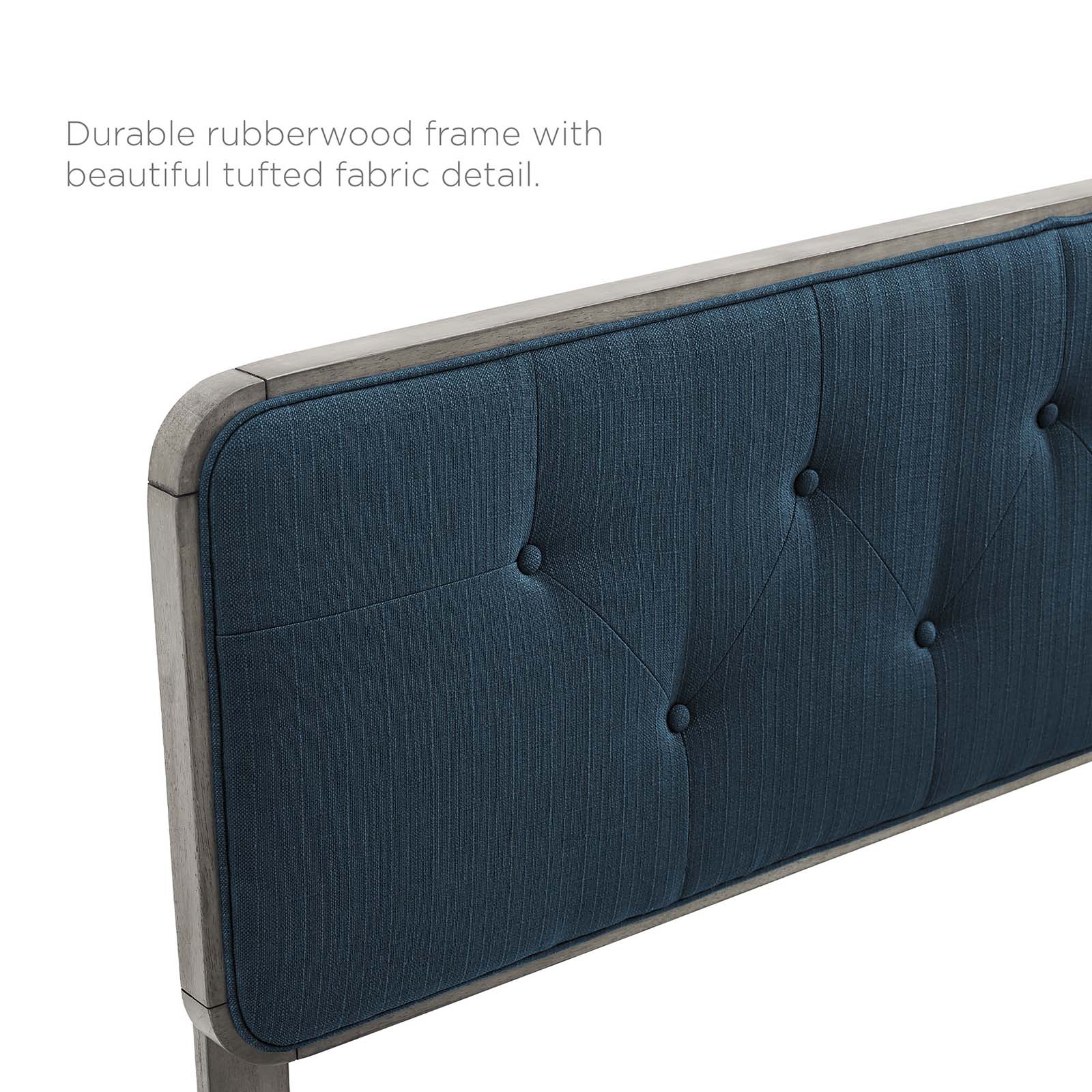 Collins Tufted Fabric and Wood Headboard By HouseBean