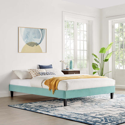 Reign Performance Velvet Platform Bed Frame By HouseBean