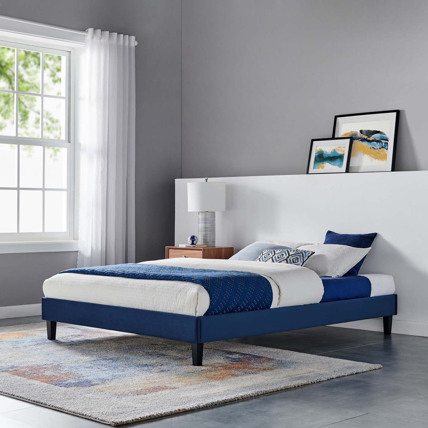 Reign Performance Velvet Platform Bed Frame By HouseBean