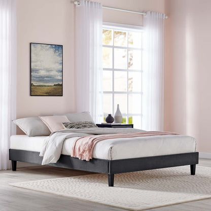 Reign Performance Velvet Platform Bed Frame By HouseBean