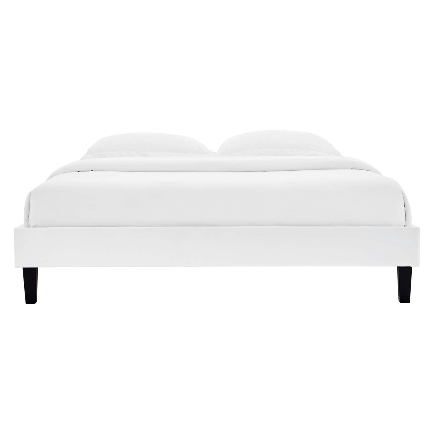 Roxanne Performance Velvet Platform Bed With Black Wood Legs by Modway