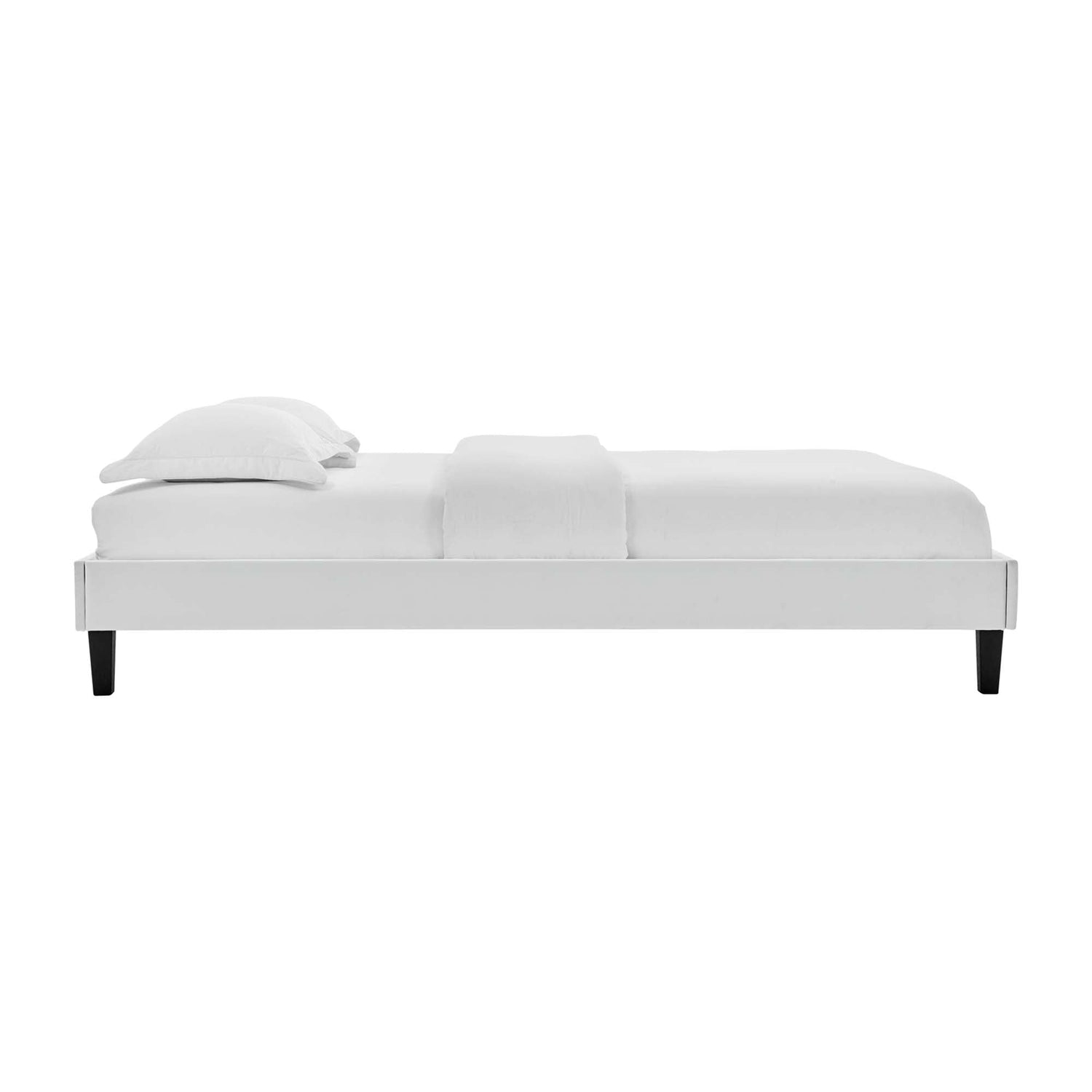 Current Performance Velvet Platform Bed With Black Wood Legs by Modway