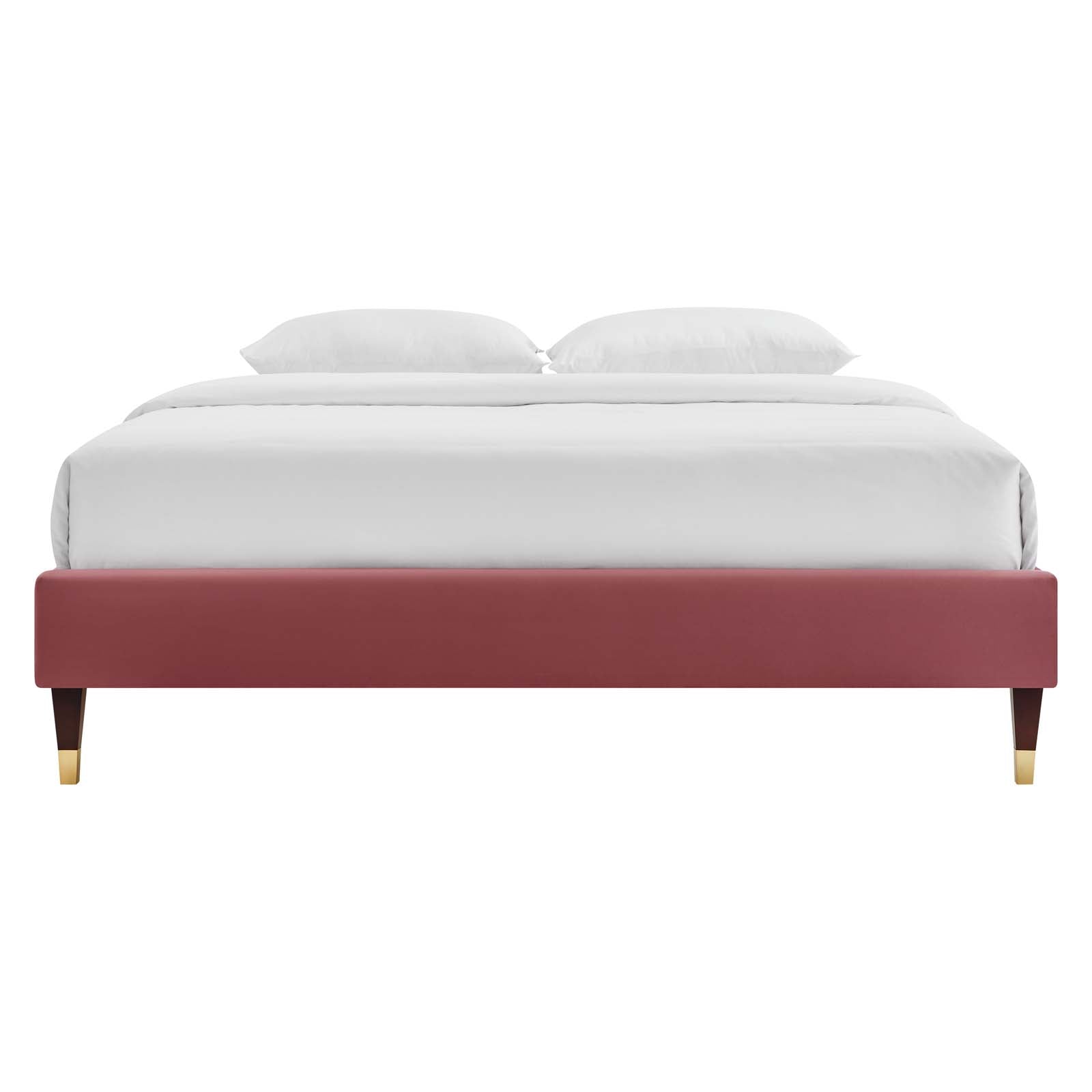 Harlow Performance Velvet Platform Bed Frame By HouseBean