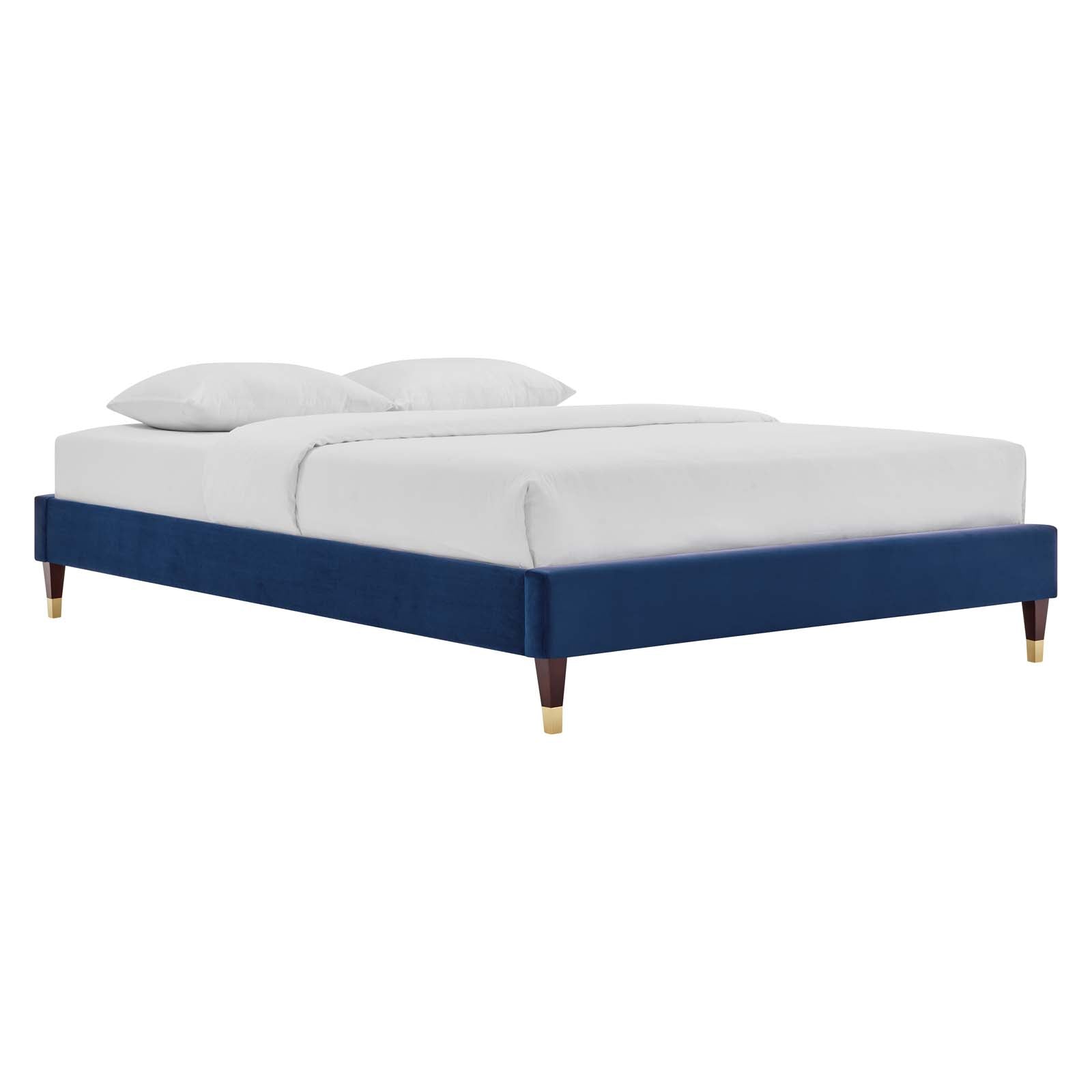 Harlow Performance Velvet Platform Bed Frame By HouseBean