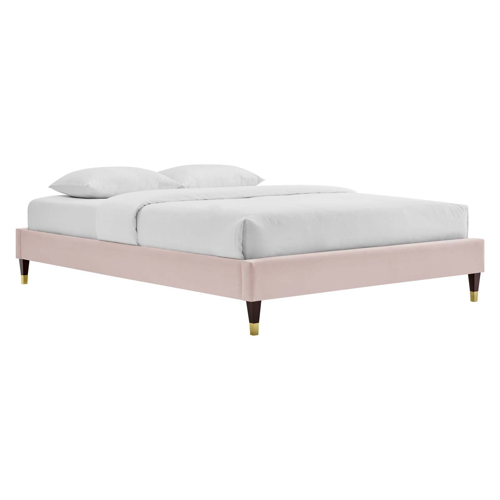 Harlow Performance Velvet Platform Bed Frame By HouseBean